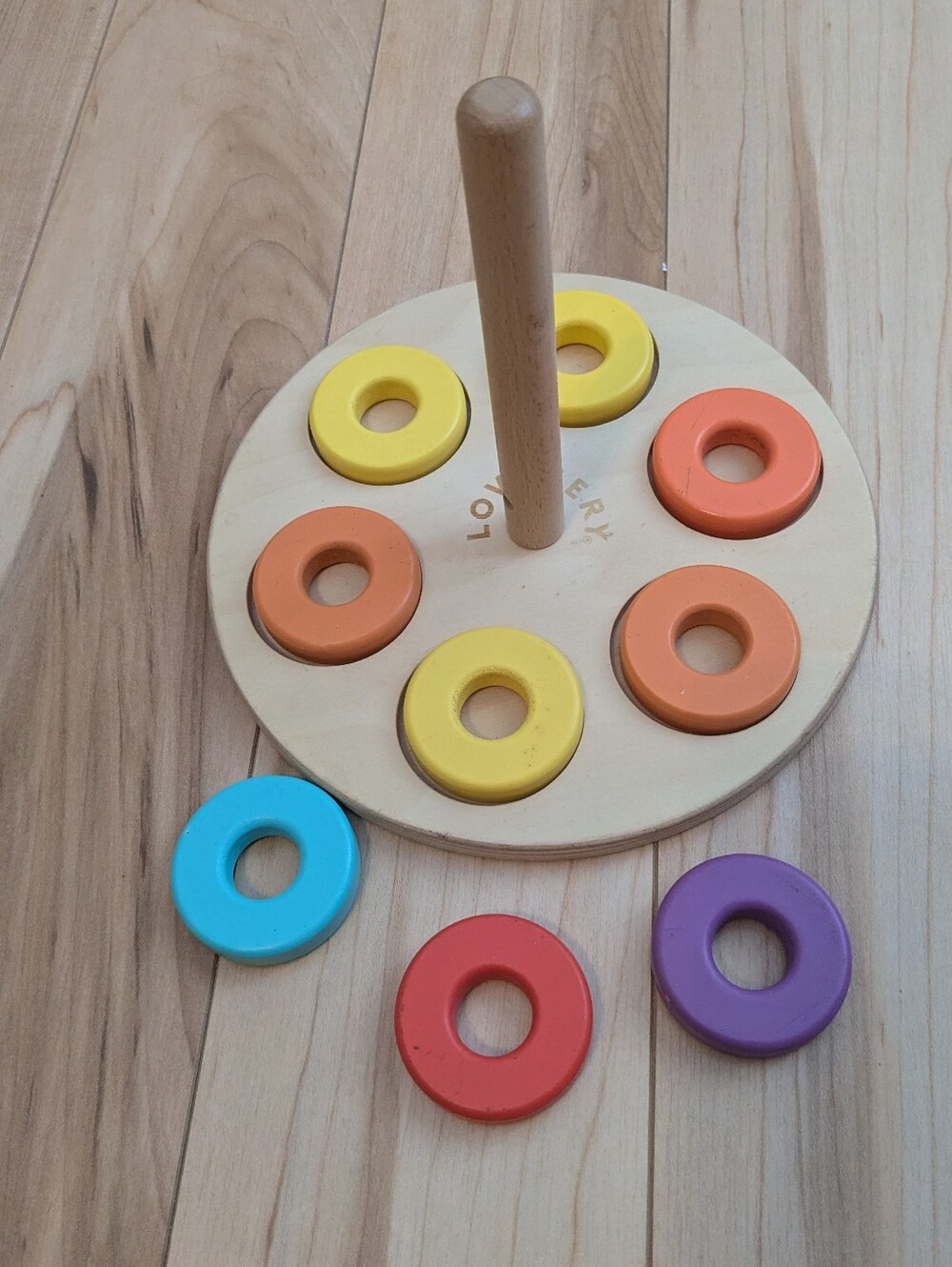 Lovevery Wooden Stacking Toy Rainbow Rings